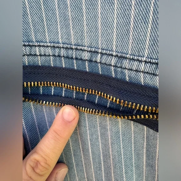 Sandrine Rose x Free People indigo striped jumpsuit - Picture 4 of 7